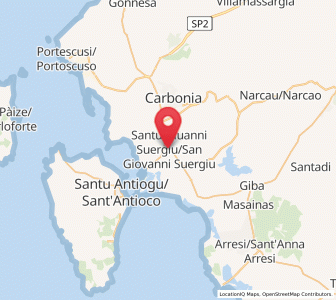 Map of San Giovanni Suergiu, Sardinia