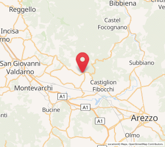 Map of San Giustino Valdarno, Tuscany