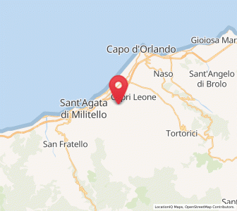 Map of San Marco d'Alunzio, Sicily