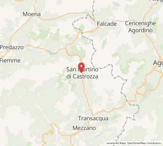 Map of San Martino di Castrozza, Trentino-Alto Adige