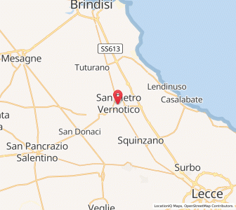 Map of San Pietro Vernotico, Apulia