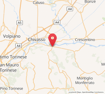 Map of San Sebastiano da Po, Piedmont
