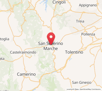 Map of San Severino Marche, The Marches