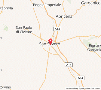 Map of San Severo, Apulia