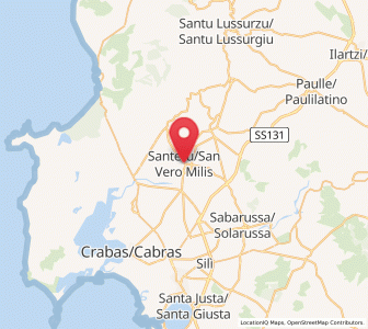 Map of San Vero Milis, Sardinia