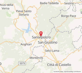Map of Sansepolcro, Tuscany