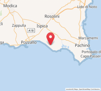 Map of Santa Maria del Focallo, Sicily