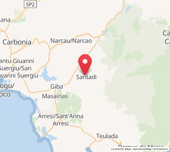 Map of Santadi, Sardinia