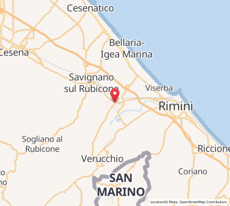 Map of Santarcangelo, Emilia-Romagna