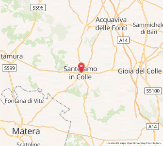 Map of Santeramo in Colle, Apulia