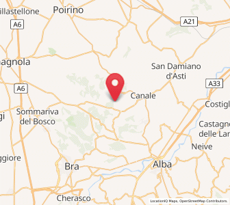 Map of Santo Stefano Roero, Piedmont