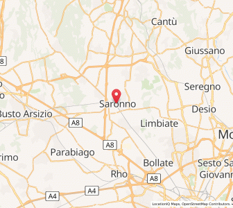 Map of Saronno, Lombardy