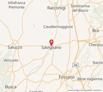 Map of Savigliano, Piedmont