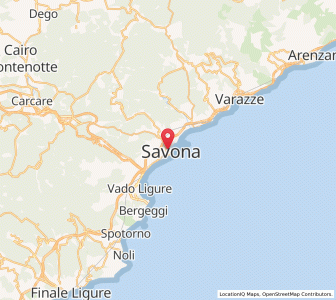 Map of Savona, Liguria