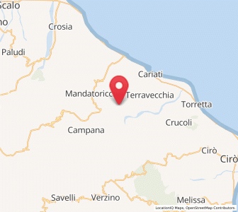 Map of Scala Coeli, Calabria
