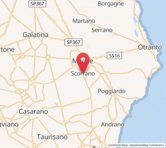 Map of Scorrano, Apulia