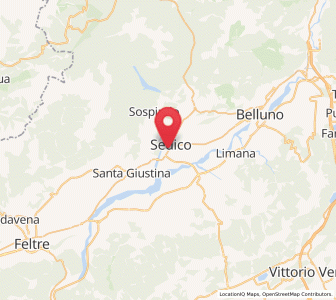 Map of Sedico, Veneto