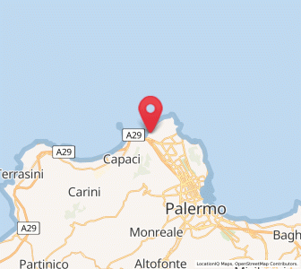 Map of Sferracavallo, Sicily
