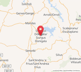 Map of Siurgus Donigala, Sardinia