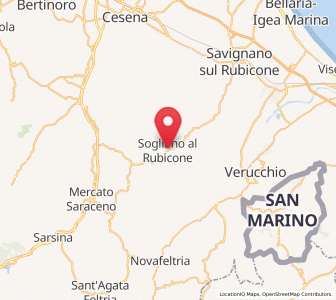 Map of Sogliano al Rubicone, Emilia-Romagna