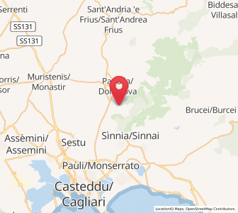 Map of Soleminis, Sardinia