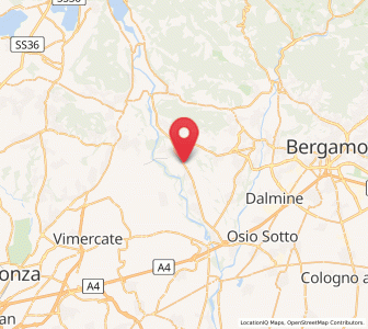 Map of Solza, Lombardy