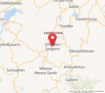 Map of Sorgono, Sardinia