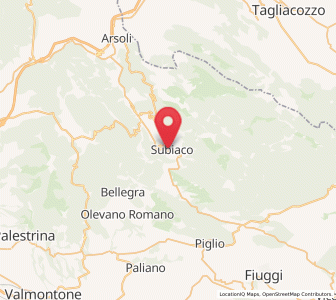 Map of Subiaco, Lazio