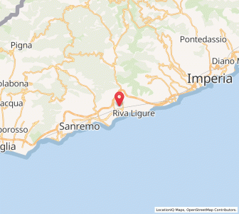Map of Taggia, Liguria