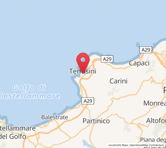 Map of Terrasini, Sicily