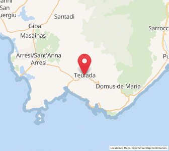 Map of Teulada, Sardinia