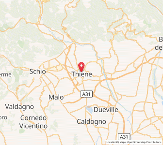 Map of Thiene, Veneto