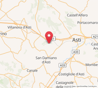 Map of Tigliole, Piedmont