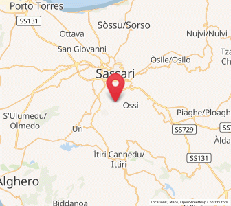 Map of Tissi, Sardinia