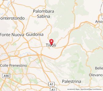 Map of Tivoli, Lazio
