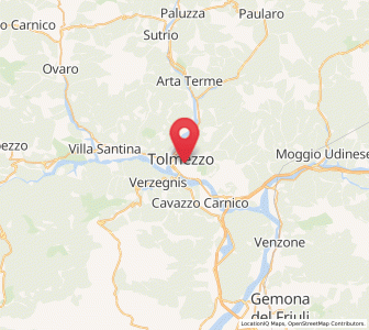 Map of Tolmezzo, Friuli Venezia Giulia