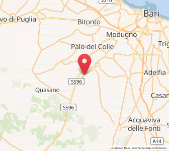 Map of Toritto, Apulia