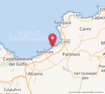Map of Trappeto, Sicily