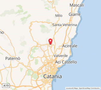 Map of Trecastagni, Sicily