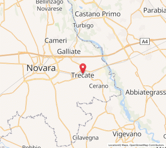 Map of Trecate, Piedmont