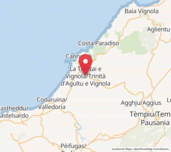 Map of Trinità d'Agultu e Vignola, Sardinia