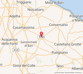 Map of Turi, Apulia