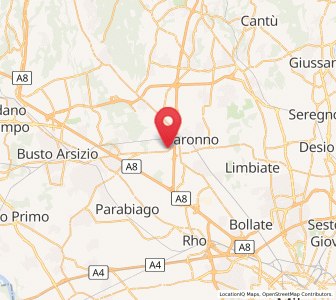 Map of Uboldo, Lombardy