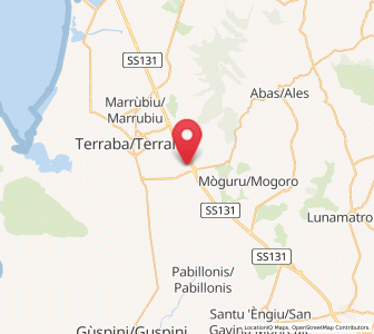 Map of Uras, Sardinia