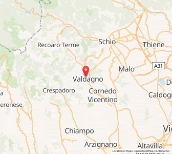 Map of Valdagno, Veneto