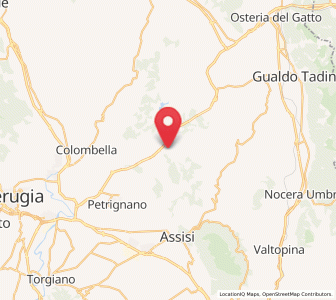 Map of Valfabbrica, Umbria