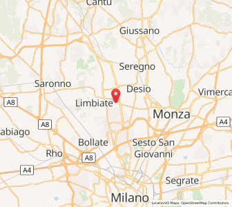 Map of Varedo, Lombardy