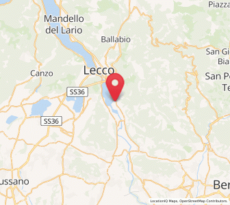 Map of Vercurago, Lombardy