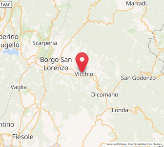 Map of Vicchio, Tuscany