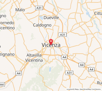 Map of Vicenza, Veneto
